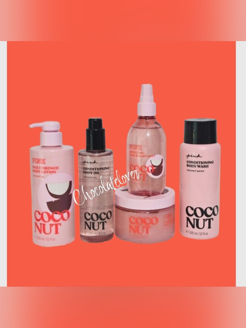 Victoria's Secret PINK Coconut Bundle 5PC Body Wash & Oil Bundle New!♡♡